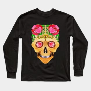 Sugarskull fancy vintage and ruby day of the dead. Long Sleeve T-Shirt